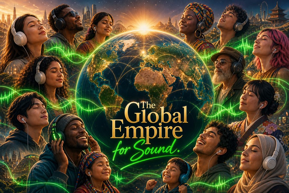 The PENNY global empire for sound — a glowing world of connected listeners and creators